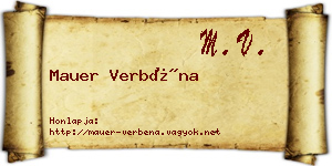 Mauer Verbéna névjegykártya